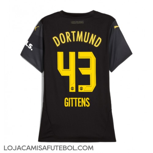 Camisa de Futebol Borussia Dortmund Jamie Bynoe-Gittens #43 Equipamento Secundário Mulheres 2024-25 Manga Curta